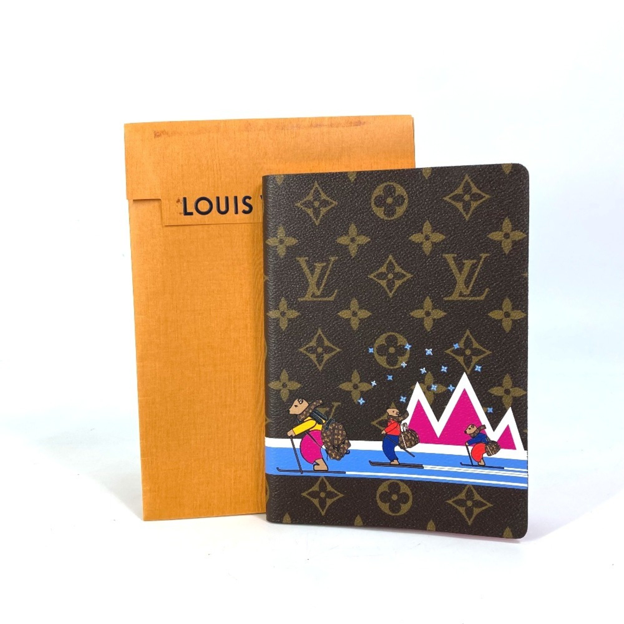 LOUIS VUITTON GI0345 Monogram Caixe Clemence Notebook Stationery Canvas Women's Brown