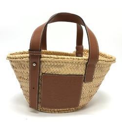 LOEWE 327.02.S93 Anagram Basket Bag Small Handbag Raffia Women's Beige