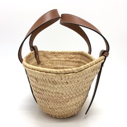 LOEWE 327.02.S93 Anagram Basket Bag Small Handbag Raffia Women's Beige