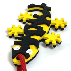 LOEWE Lizard motif Salamander strap charm leather ladies yellow x black red KS-220807-5