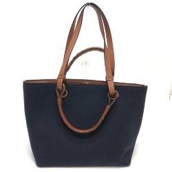 LOEWE A717S72X13 LOVE SMALL Tote Bag Handbag Wool Leather Men's Women's Navy E-240719-7