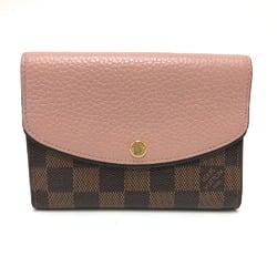 LOUIS VUITTON N60043 Portefeuille Normandy Bi-fold Wallet Damier Canvas Women's Rose Ballerine Brown