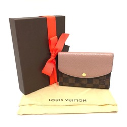 LOUIS VUITTON N60043 Portefeuille Normandy Bi-fold Wallet Damier Canvas Women's Rose Ballerine Brown