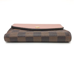 LOUIS VUITTON N60043 Portefeuille Normandy Bi-fold Wallet Damier Canvas Women's Rose Ballerine Brown