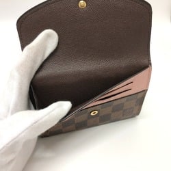 LOUIS VUITTON N60043 Portefeuille Normandy Bi-fold Wallet Damier Canvas Women's Rose Ballerine Brown