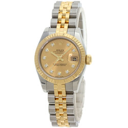 Rolex 179173G Datejust 10P Diamond Watch Stainless Steel SSxK18YG K8YG Ladies ROLEX