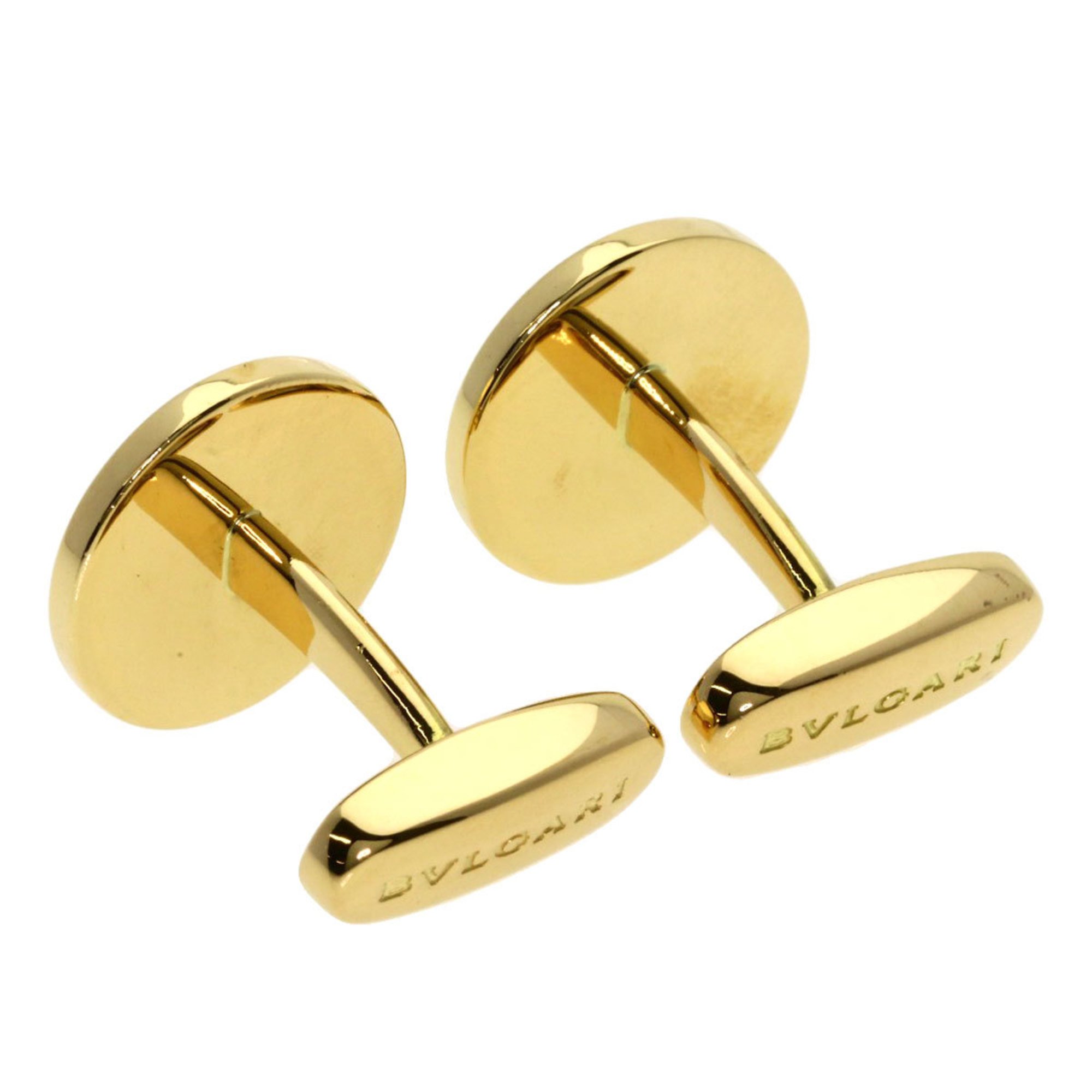 BVLGARI Lapis Lazuli Cufflinks K18 Yellow Gold Men's