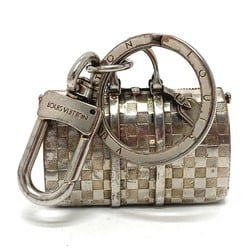 LOUIS VUITTON M00023 Damier The Keepall Charm Keychain Metal Men's Women's Silver E-220318-2