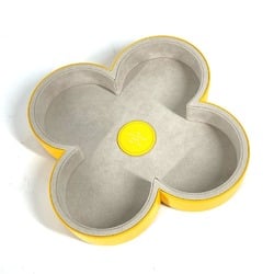 LOUIS VUITTON GI0837 Monogram Flower Vide Posh Tray Plate Leather Women's Jaune Yellow