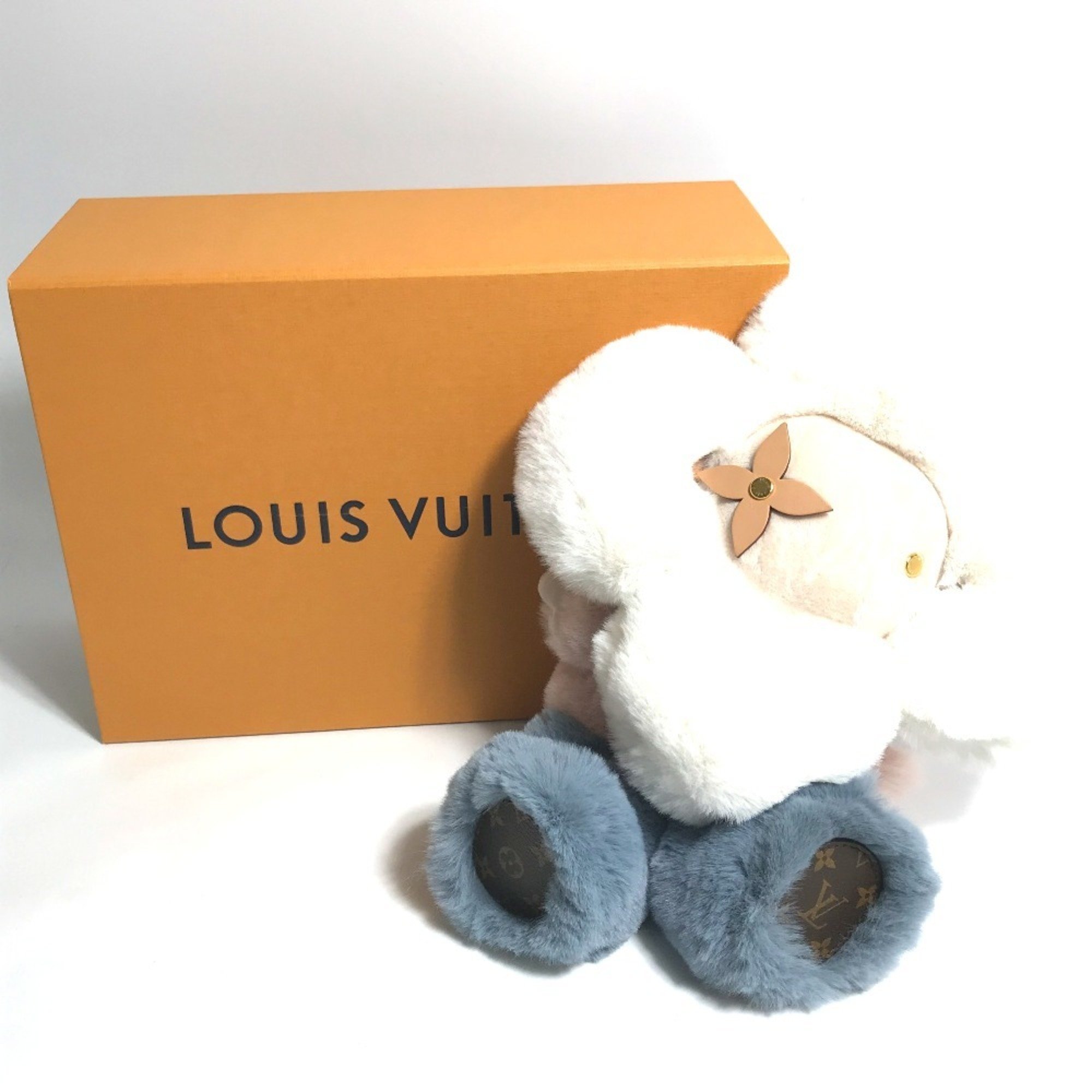 LOUIS VUITTON GI0445 Doudou Vivienne Doll Stuffed Animal Leather Women's White