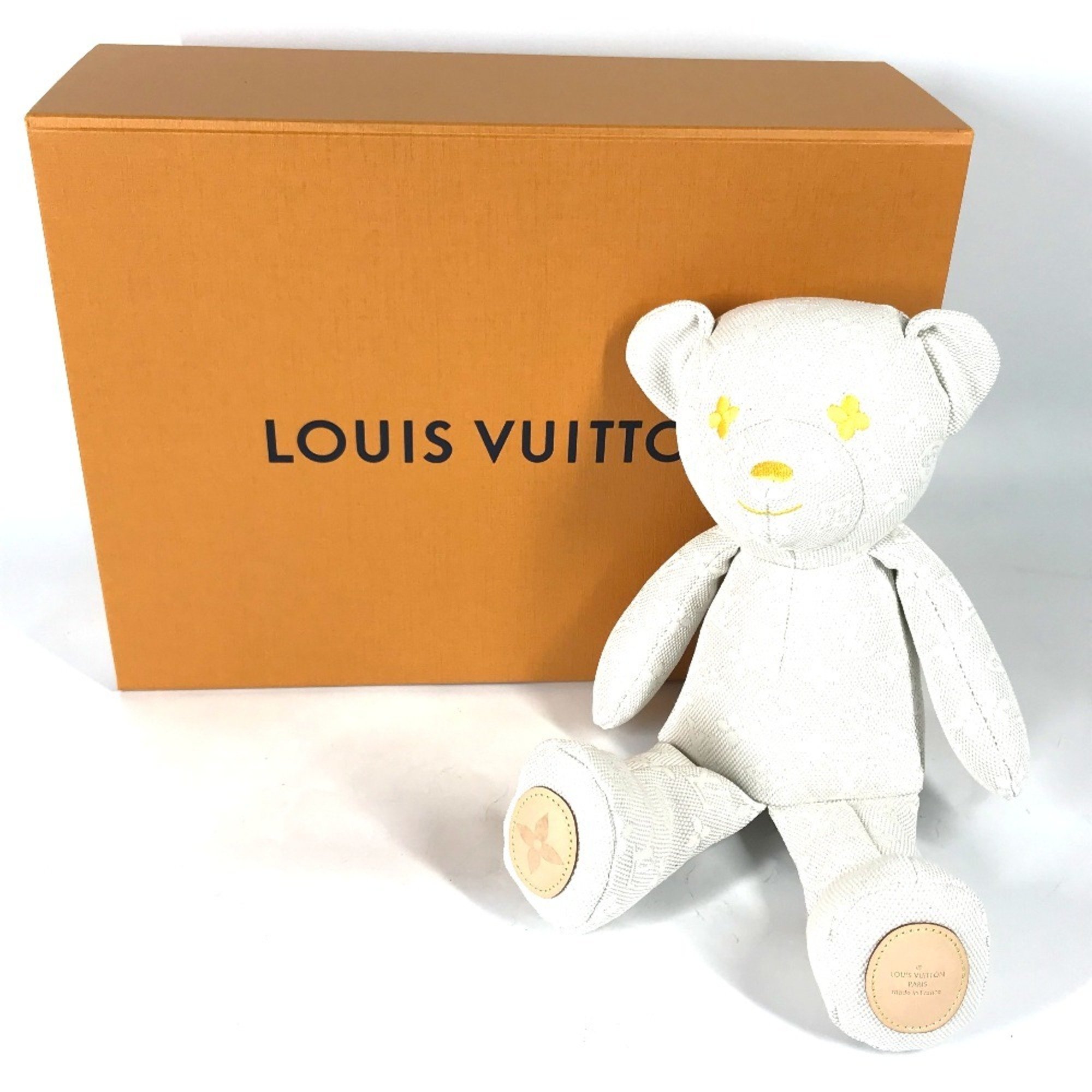 LOUIS VUITTON GI0869 Bear Doll Dudu Louis Teddy Stuffed Animal Cotton Men's Women's Beige