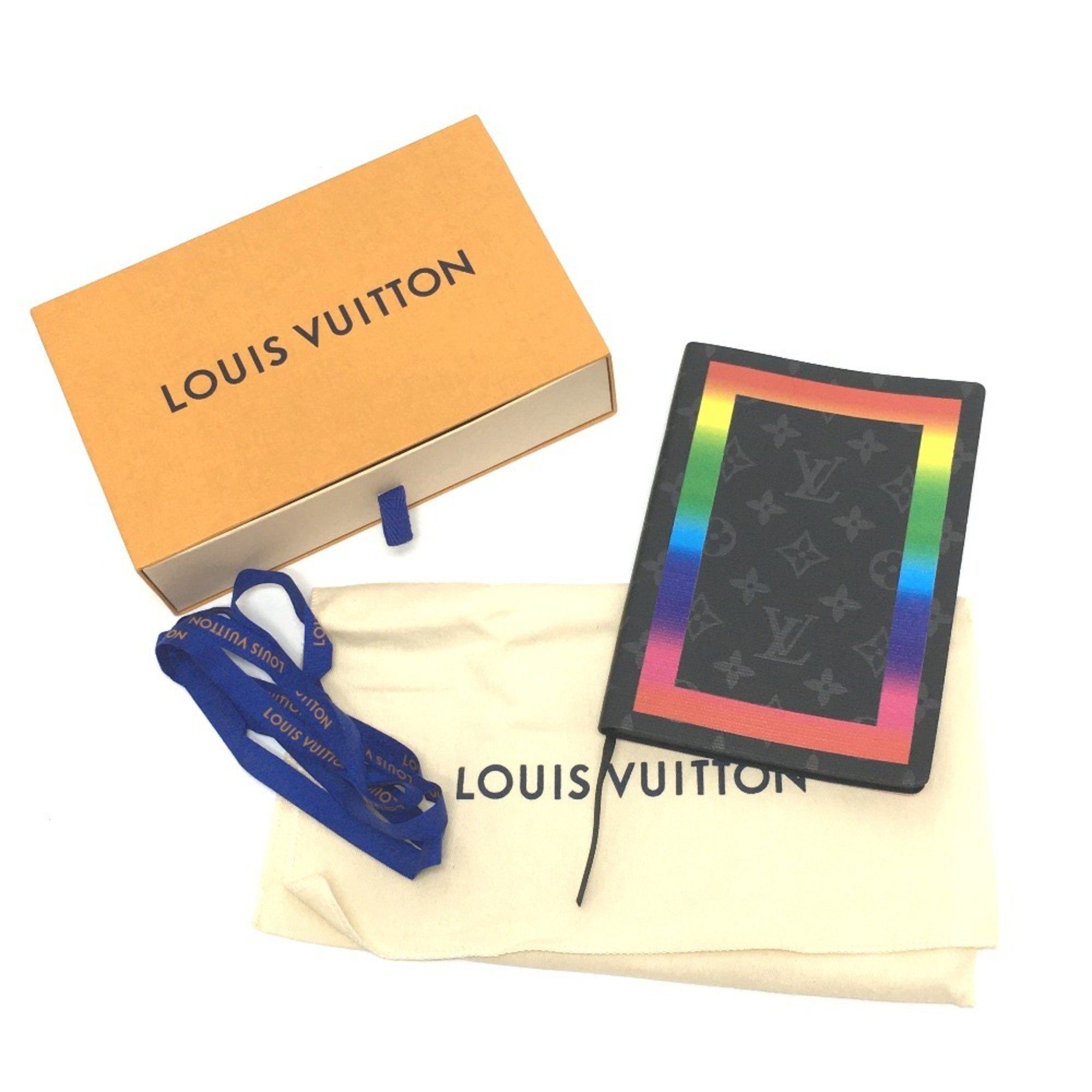 LOUIS VUITTON GI0406 Monogram Eclipse Cahier Clemence Canvas Paper Men's Women's Rainbow Black x Multi?