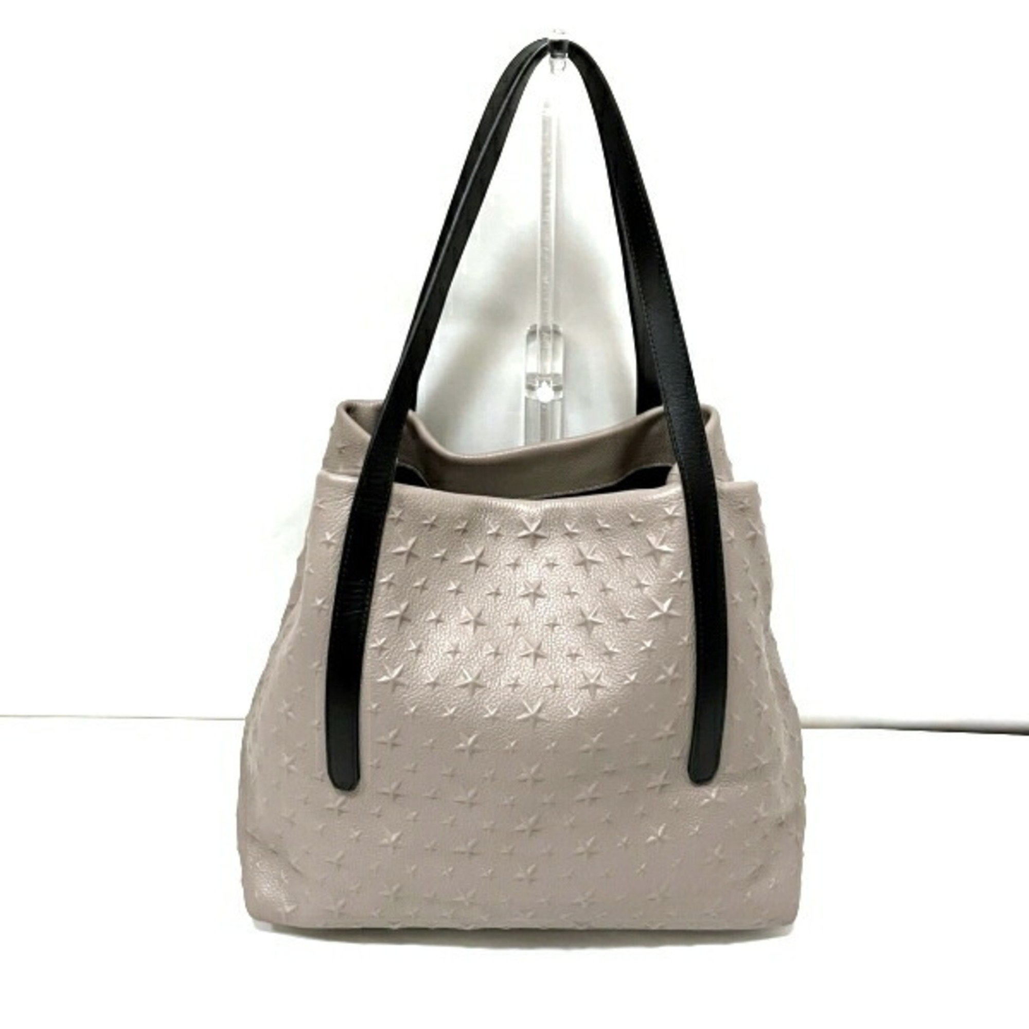 Jimmy Choo Star Embossed Greige Leather Bag Tote for Women