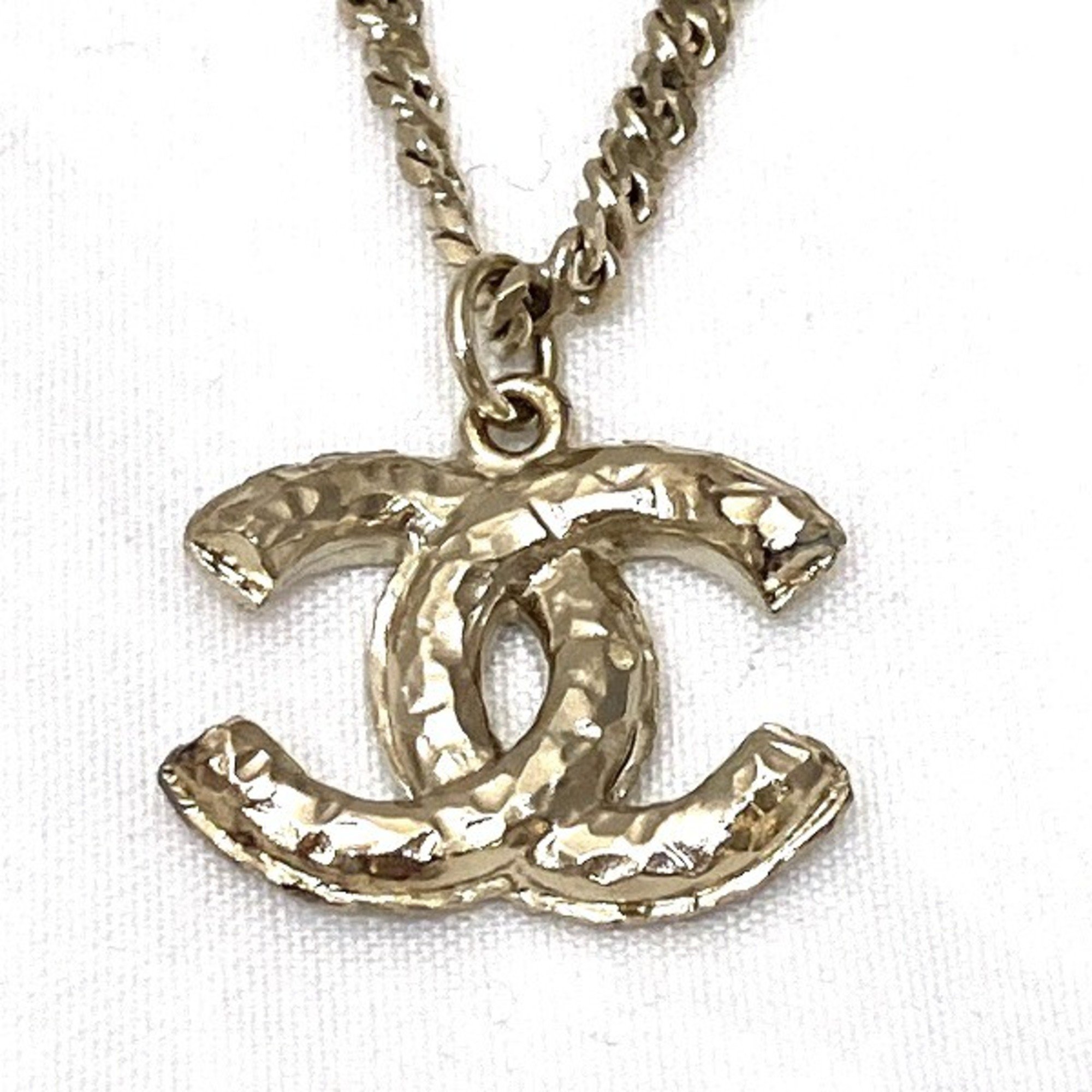 Chanel CHANEL Coco Mark Gold C21A Rhinestone Accessory Necklace for Women