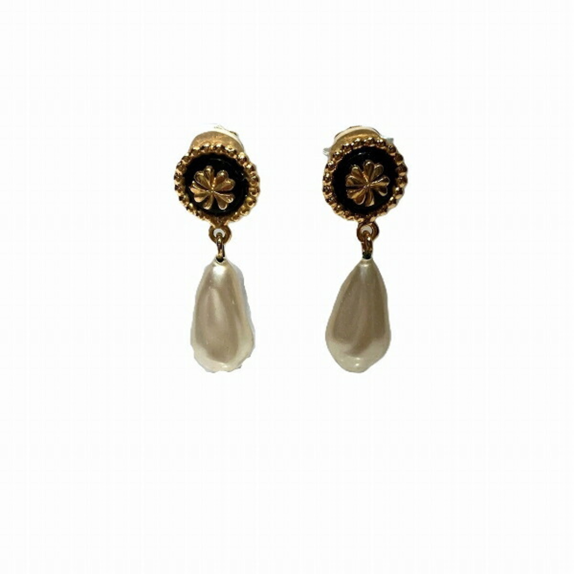 CHANEL Clover Fake Pearl Accessories Earrings for Women