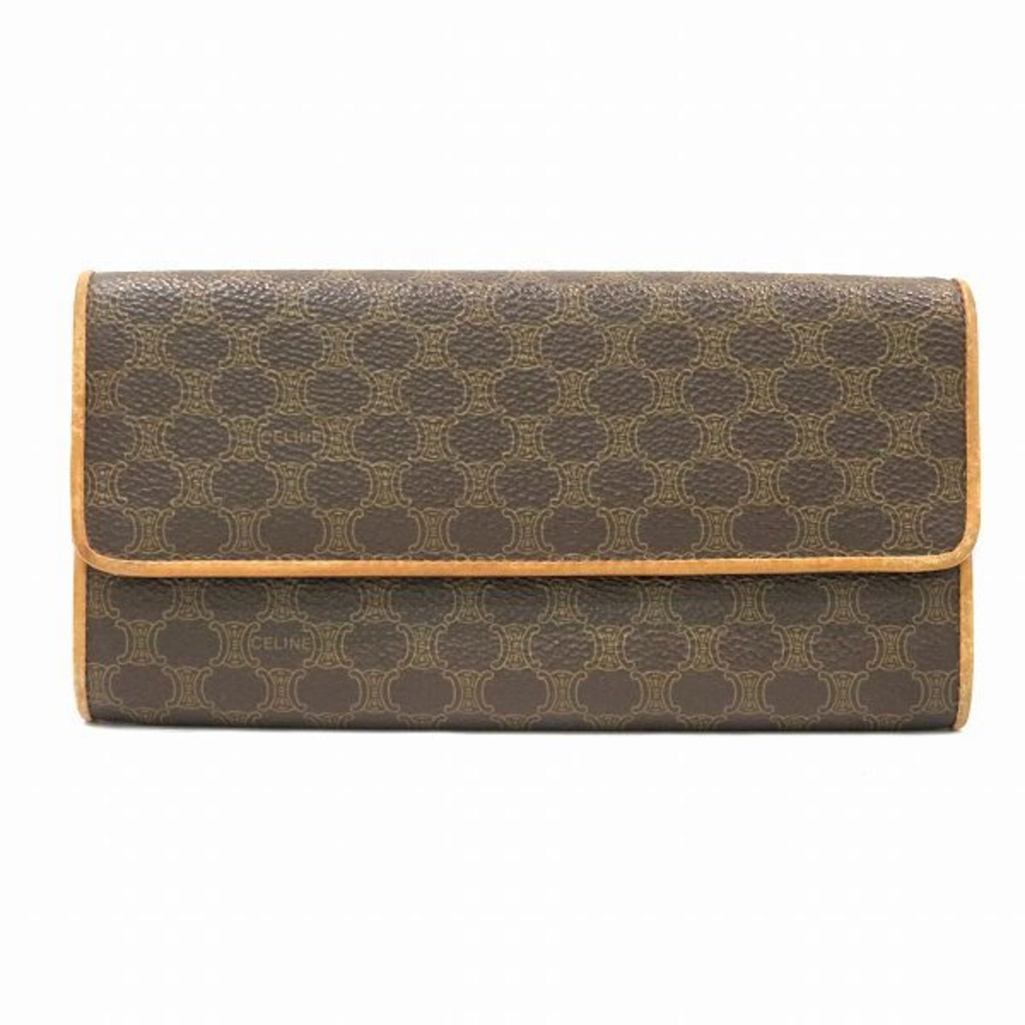 CELINE Macadam Brown Long Wallet for Men and Women