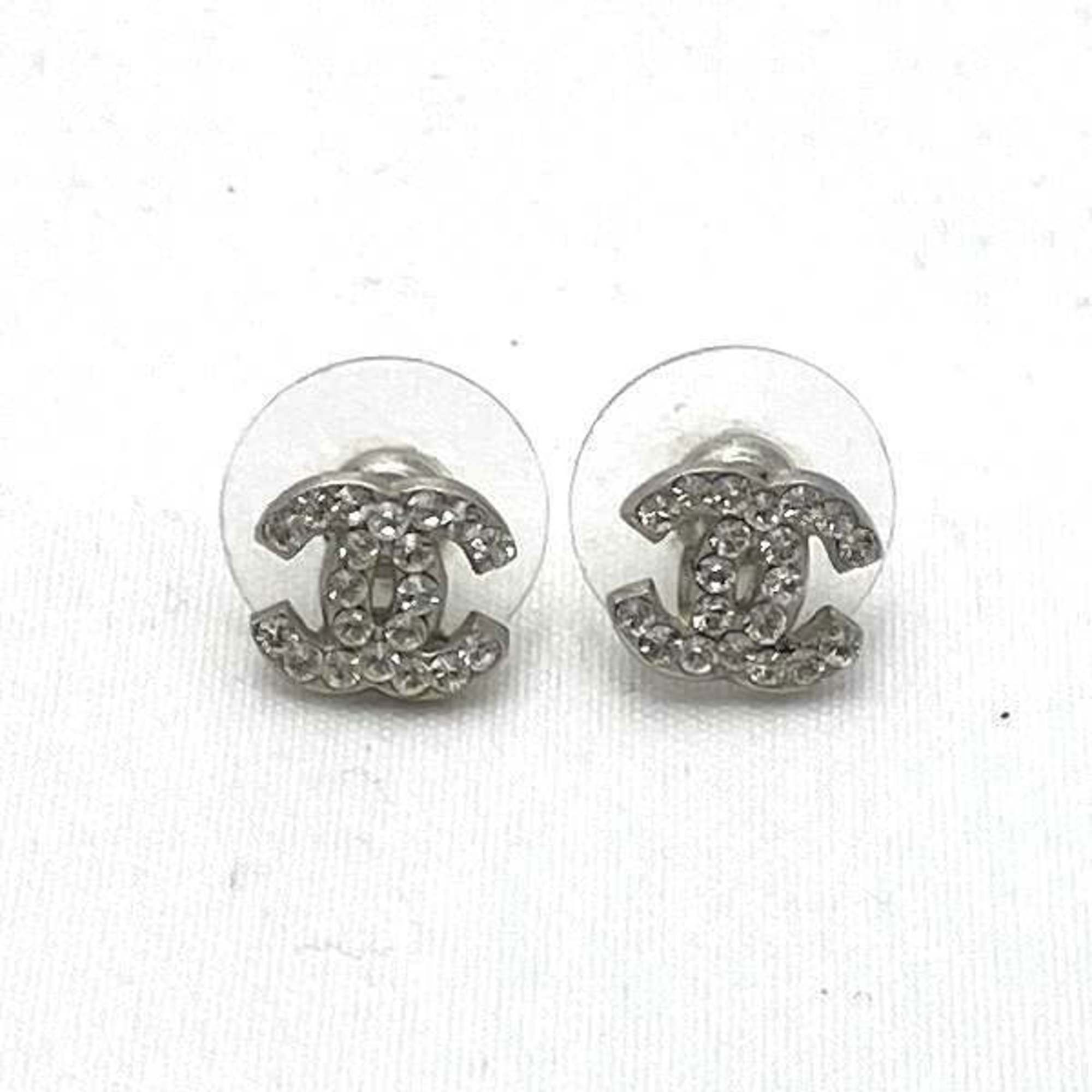 CHANEL Coco Mark Rhinestone 06P Accessories Earrings for Women