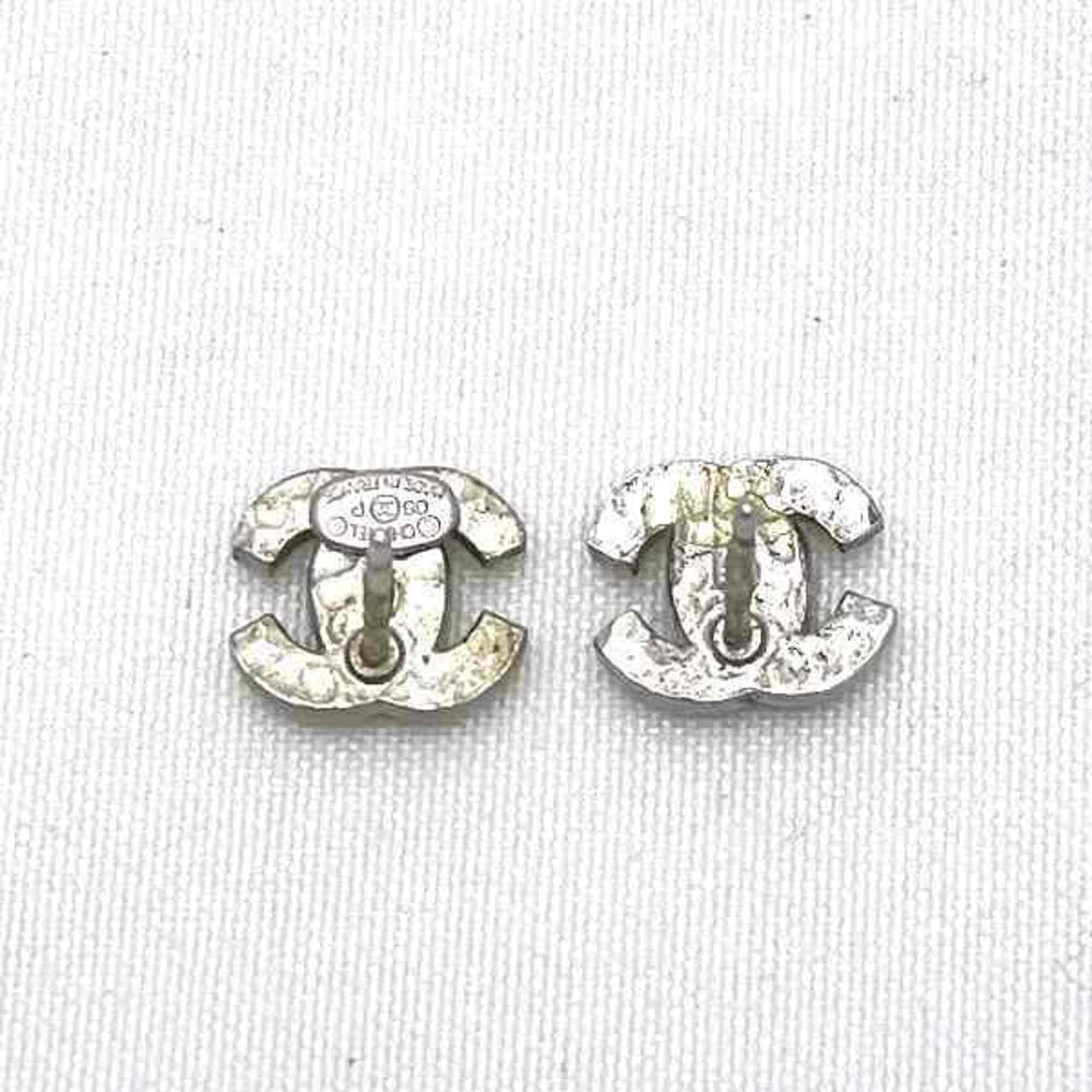 CHANEL Coco Mark Rhinestone 06P Accessories Earrings for Women