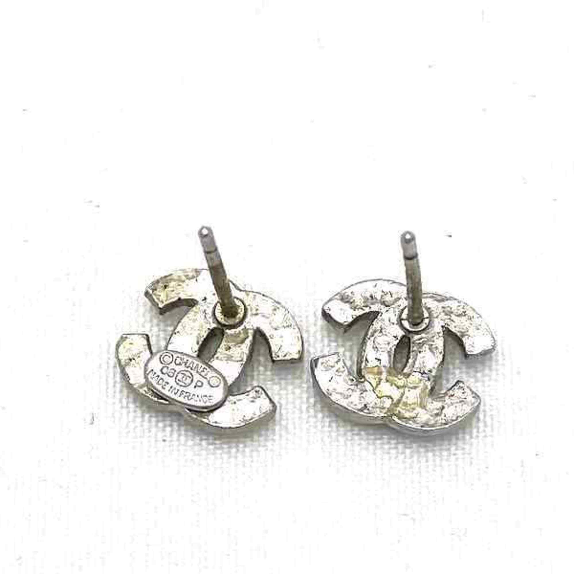 CHANEL Coco Mark Rhinestone 06P Accessories Earrings for Women