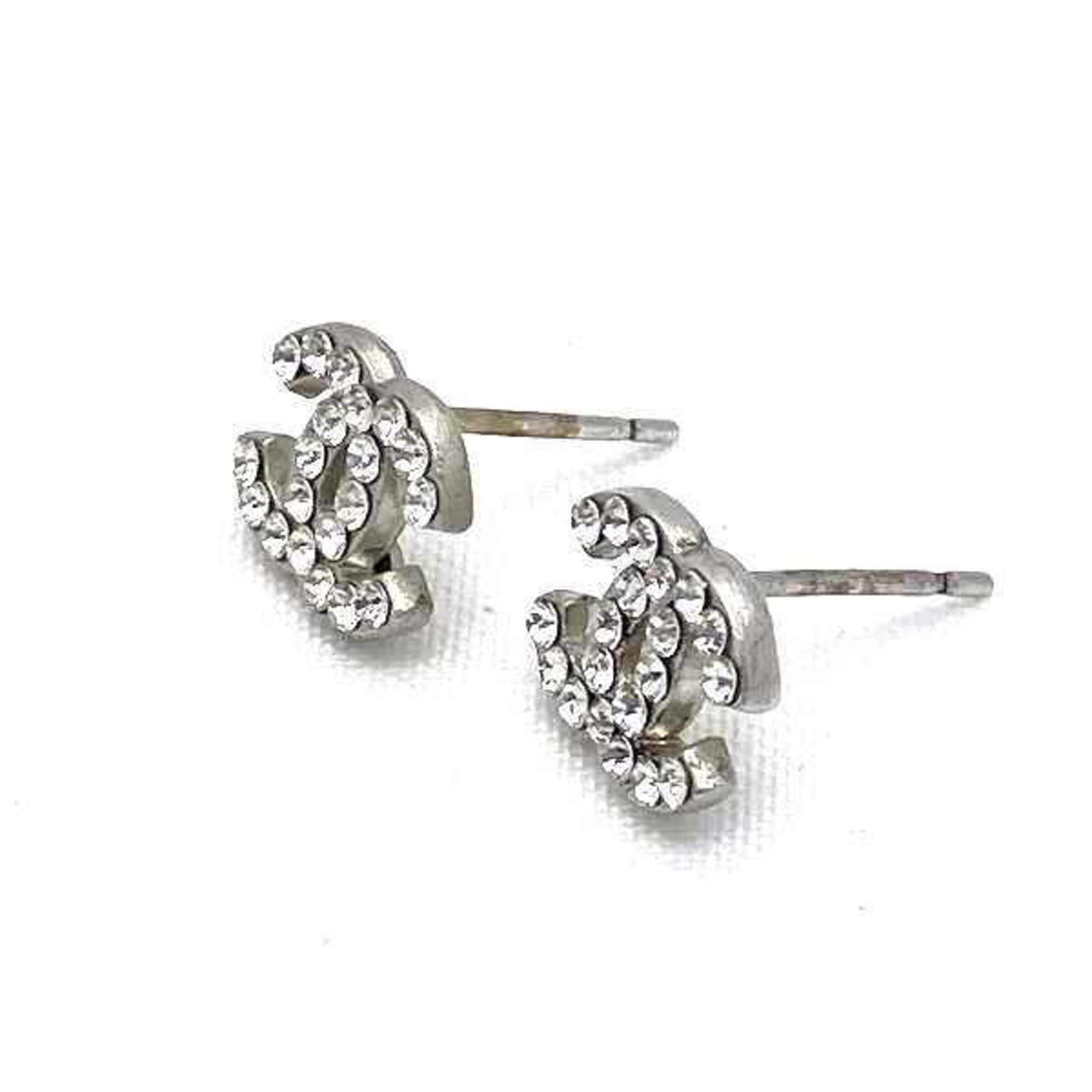 CHANEL Coco Mark Rhinestone 06P Accessories Earrings for Women