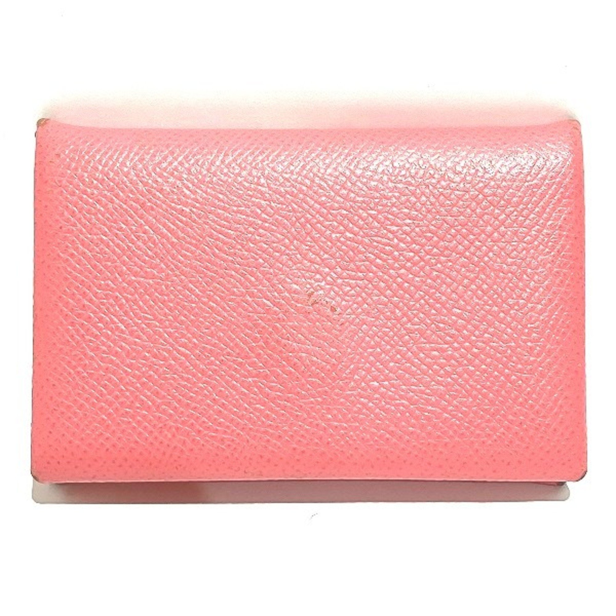 Hermes Calvi A engraved Rose Azalee wallet/coin case for women