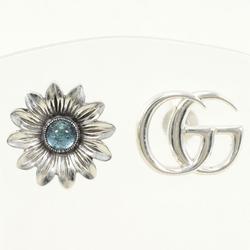 Gucci Double G Flower Silver Earrings with Blue Topaz Total Weight 3.9g Similar