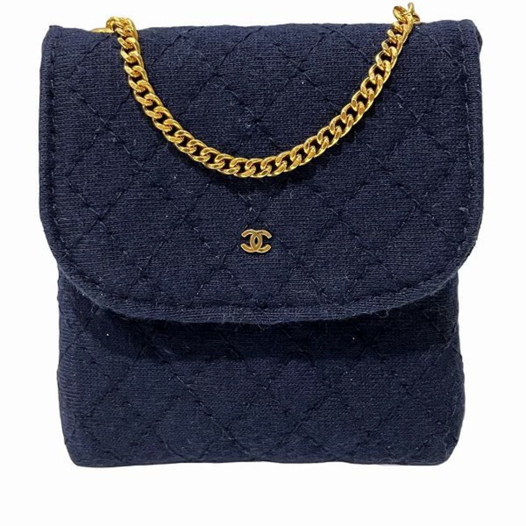 CHANEL Matelasse Coco Mark Chain Bag Pochette Shoulder