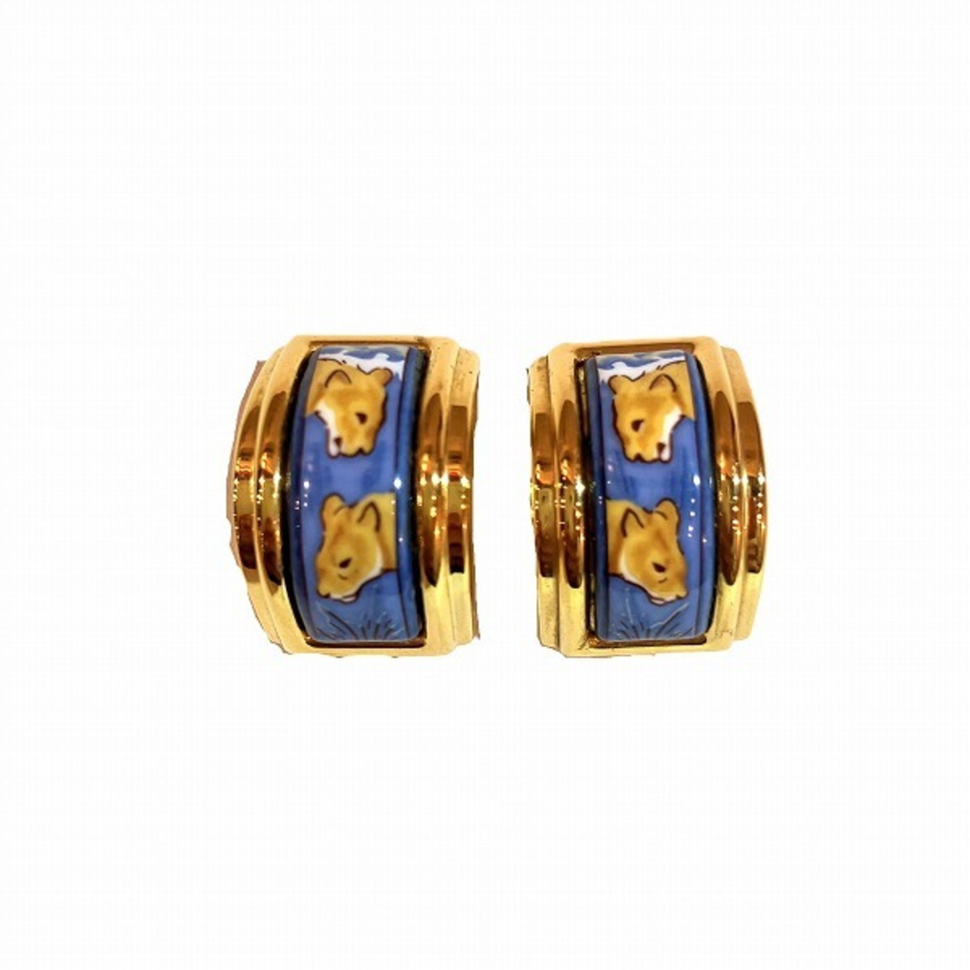 Hermes enamel cloisonné accessories earrings for women