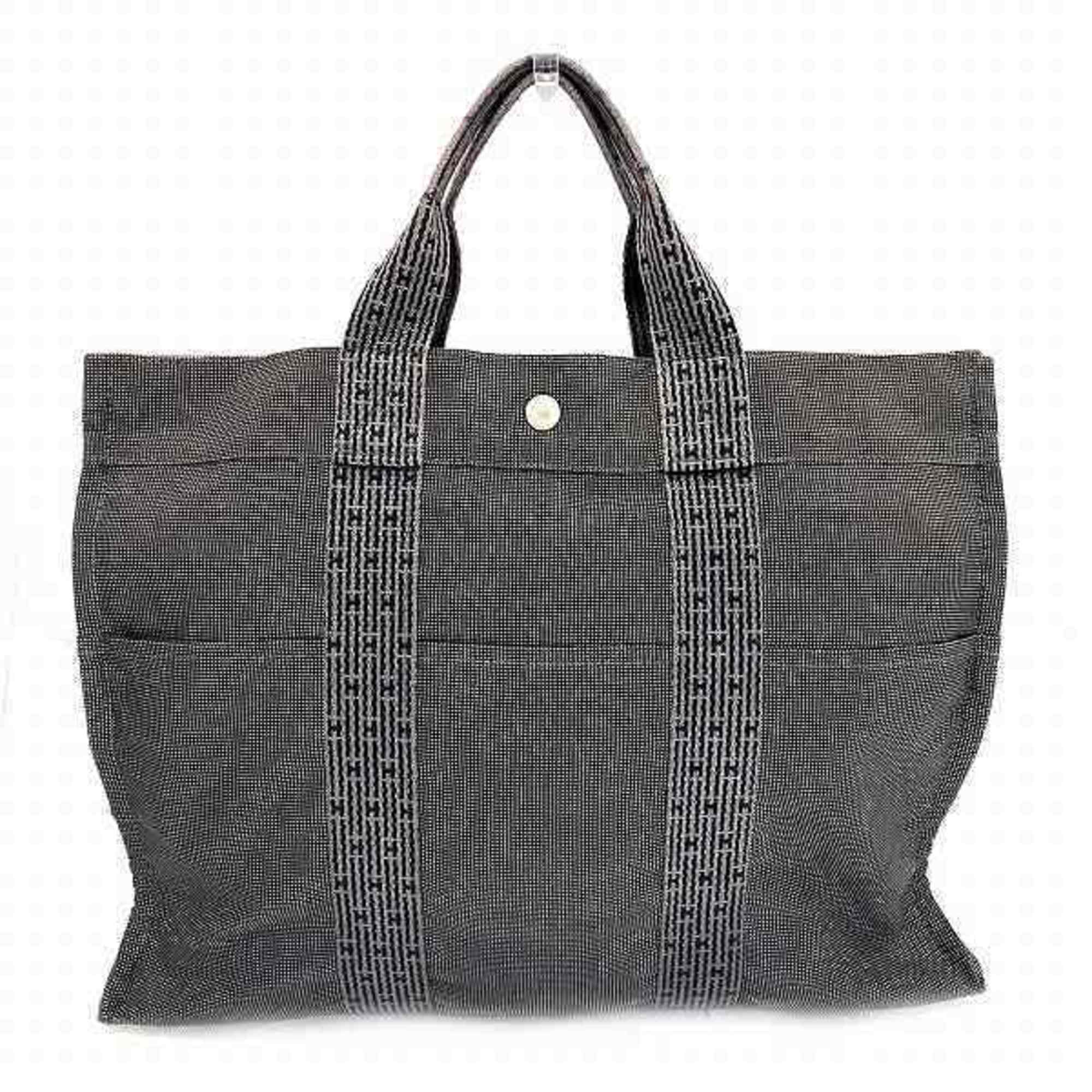 Hermes Air Line MM Grey Canvas Bag Tote for Men and Women