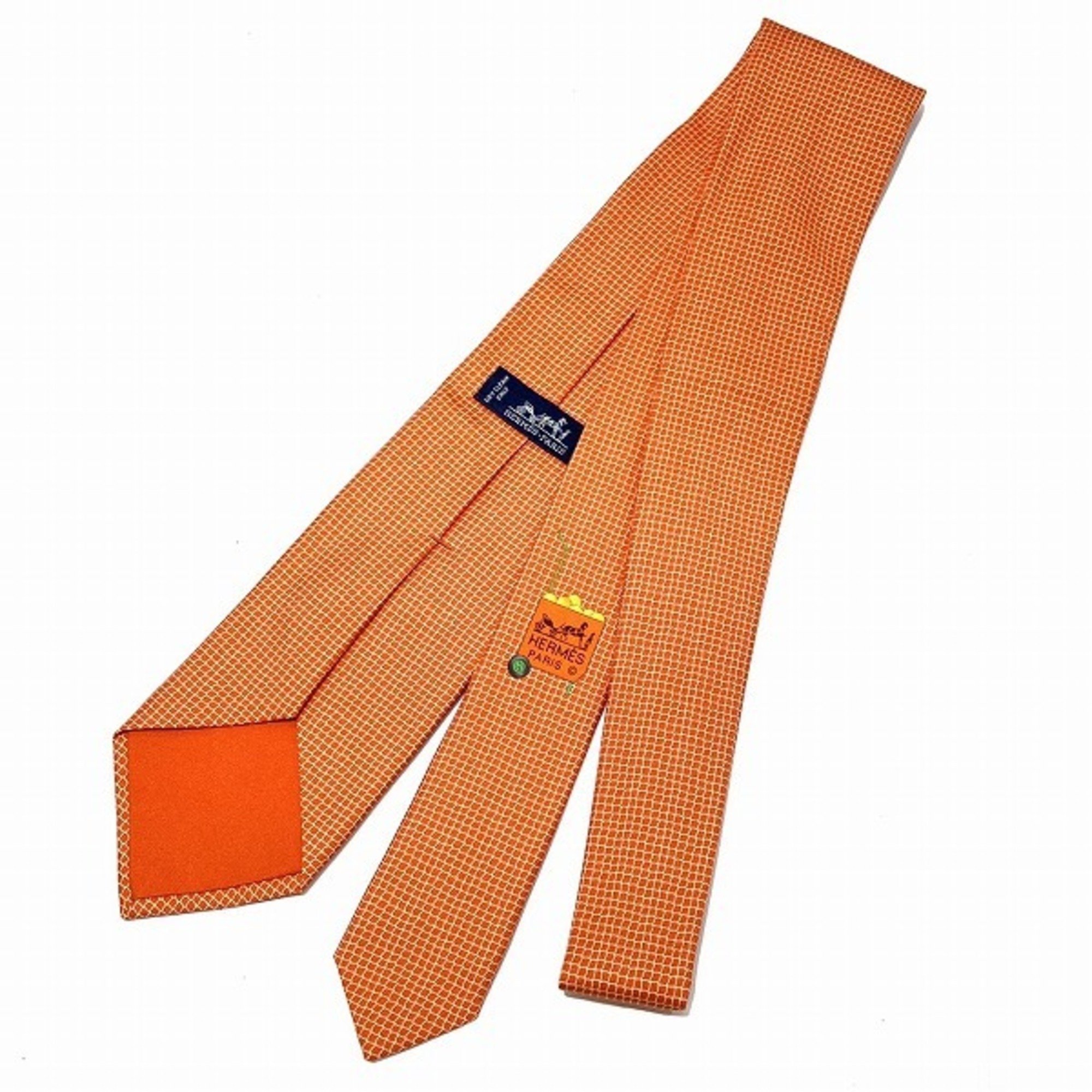 Hermes Orange Silk Accessories Necktie for Men