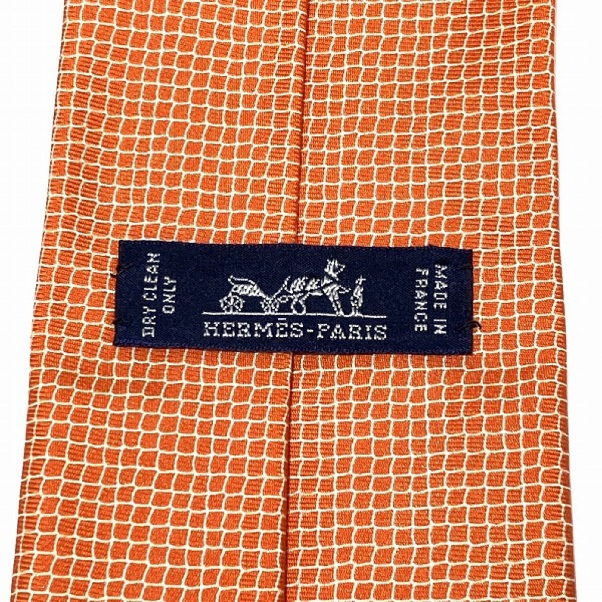 Hermes Orange Silk Accessories Necktie for Men