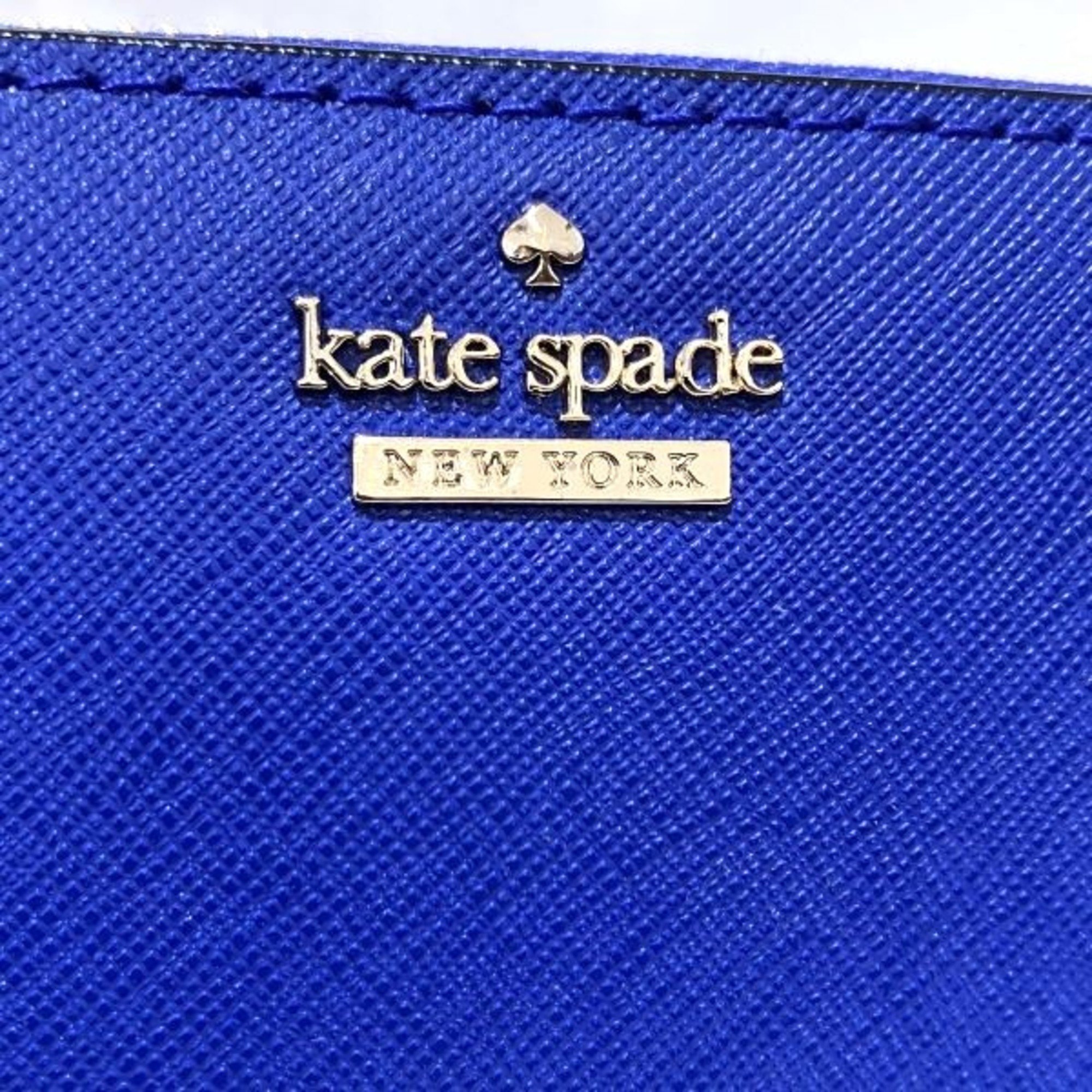 Kate Spade Blue Leather Round Long Wallet for Women