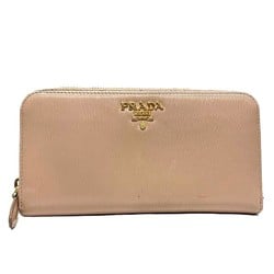 PRADA Saffiano 1ML506 Round Zip Long Wallet for Women