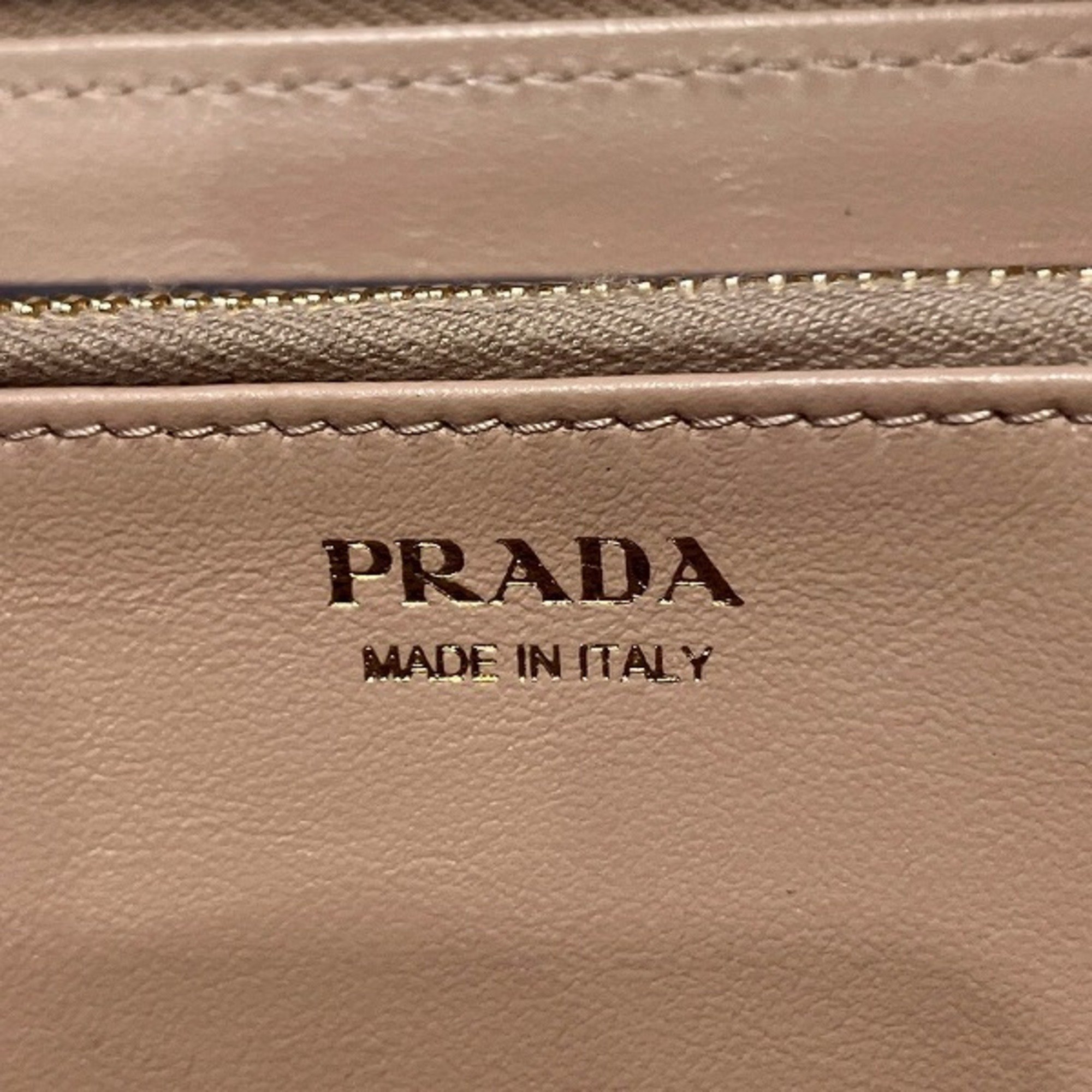 PRADA Saffiano 1ML506 Round Zip Long Wallet for Women