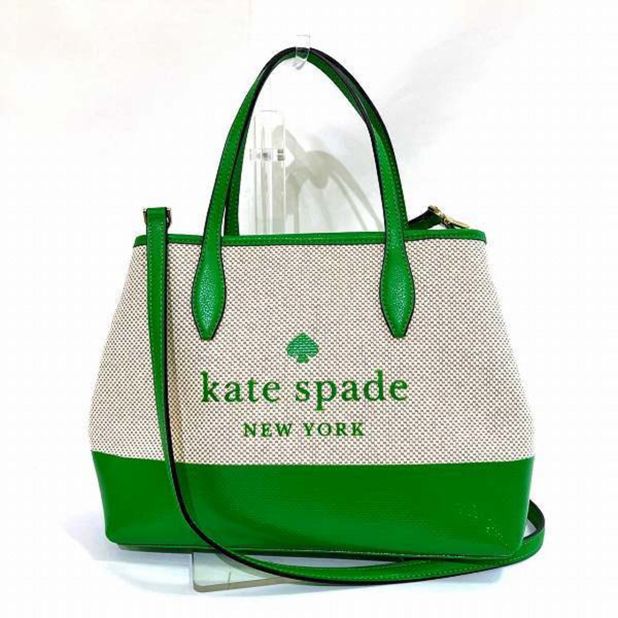 Kate Spade Bag Beige x Green Shoulder Tote Women's