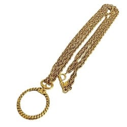 CHANEL Magnifying Glass Double Chain Accessory Pendant Necklace Women's