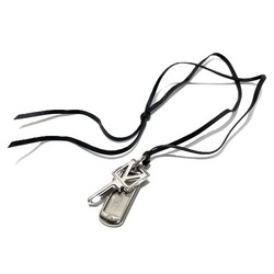 Louis Vuitton M61984 Leather Men's Necklace (Silver)