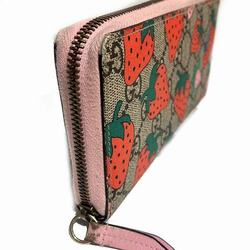 GUCCI GG Supreme Strawberry Print 573865 Long Wallet for Women