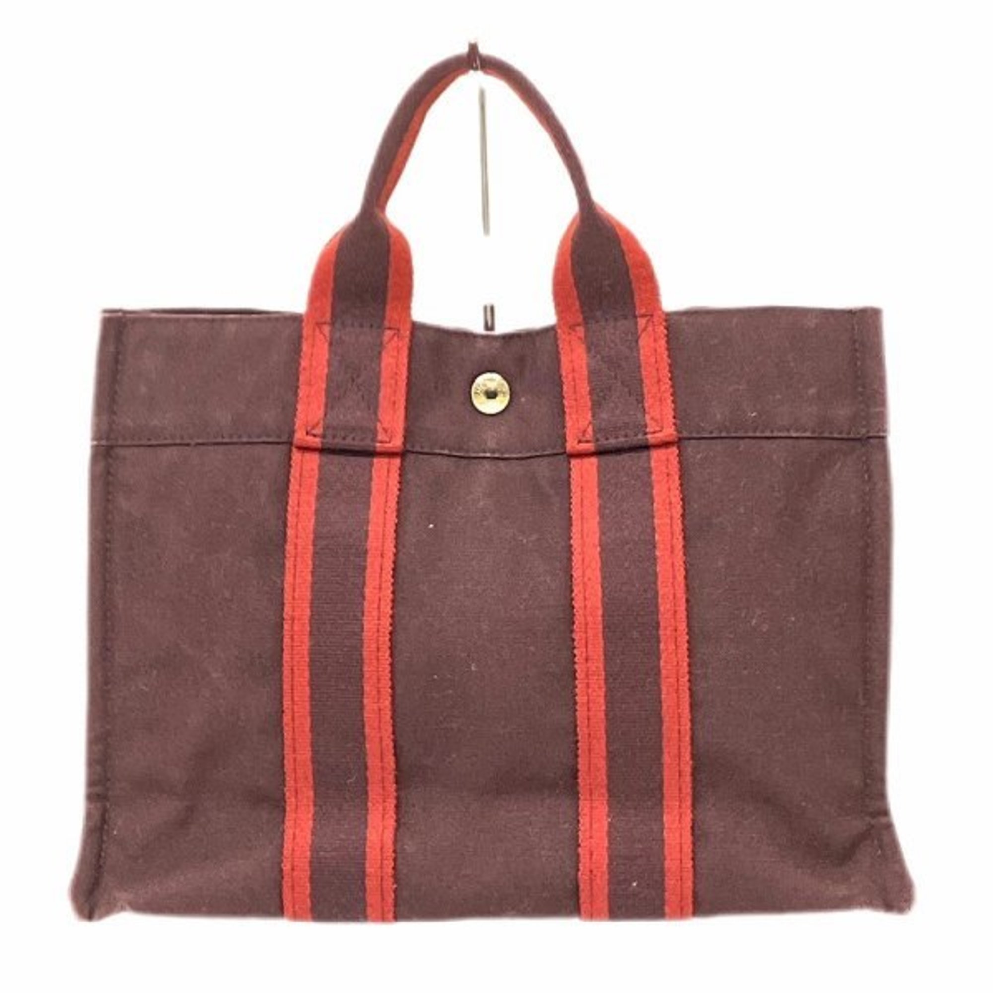 Hermes Foul Tote PM Bordeaux Bag Handbag Men Women