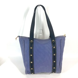 LOUIS VUITTON M40087 Antigua Cabas MM Shoulder Bag Tote Leather Canvas Women's Blue L-240725-10