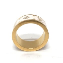 LOUIS VUITTON M1565S Ring Nano Gram Enamel Metal Women's White