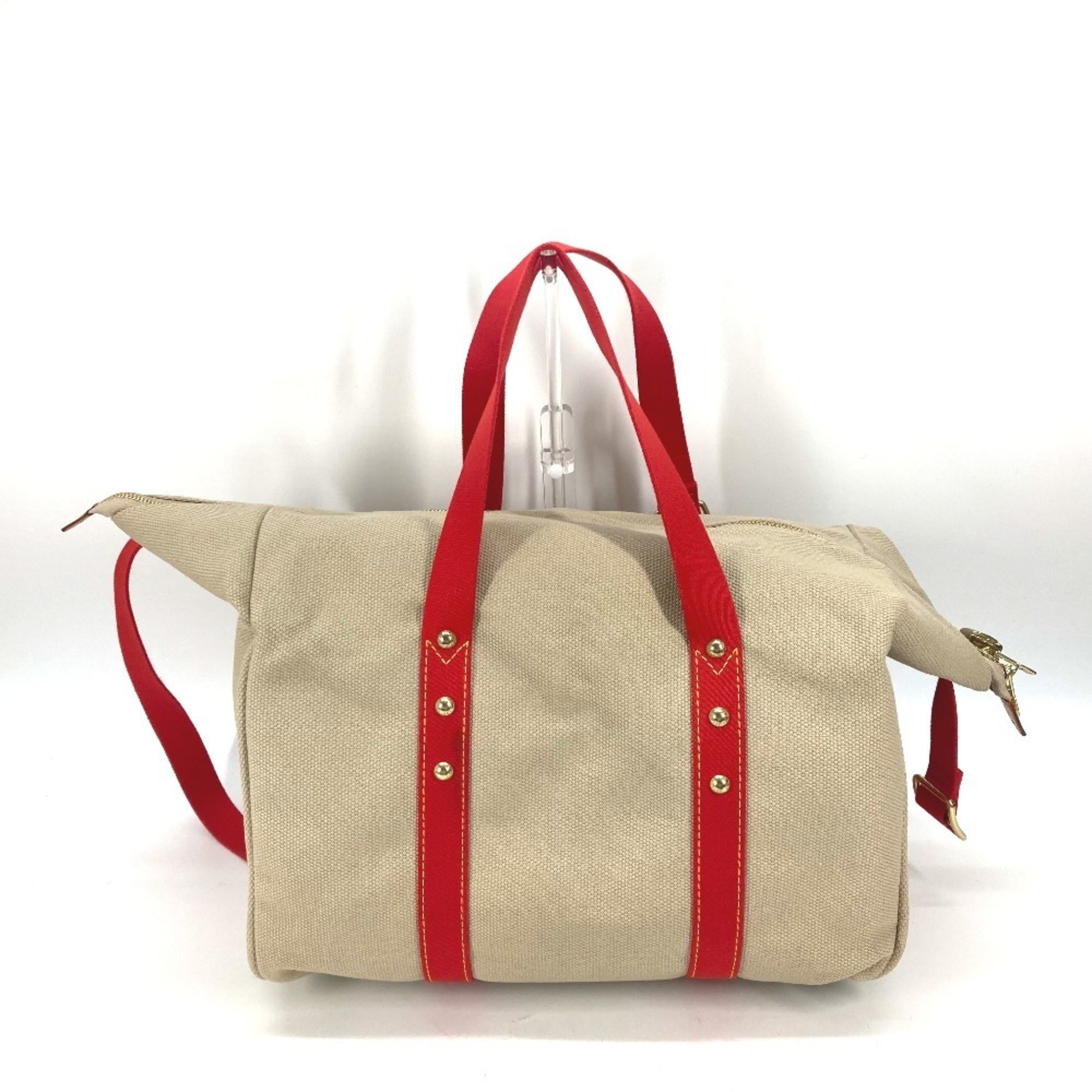 LOUIS VUITTON M40029 Antiagua Sac Weekend Shoulder Bag Boston Canvas Women's Beige