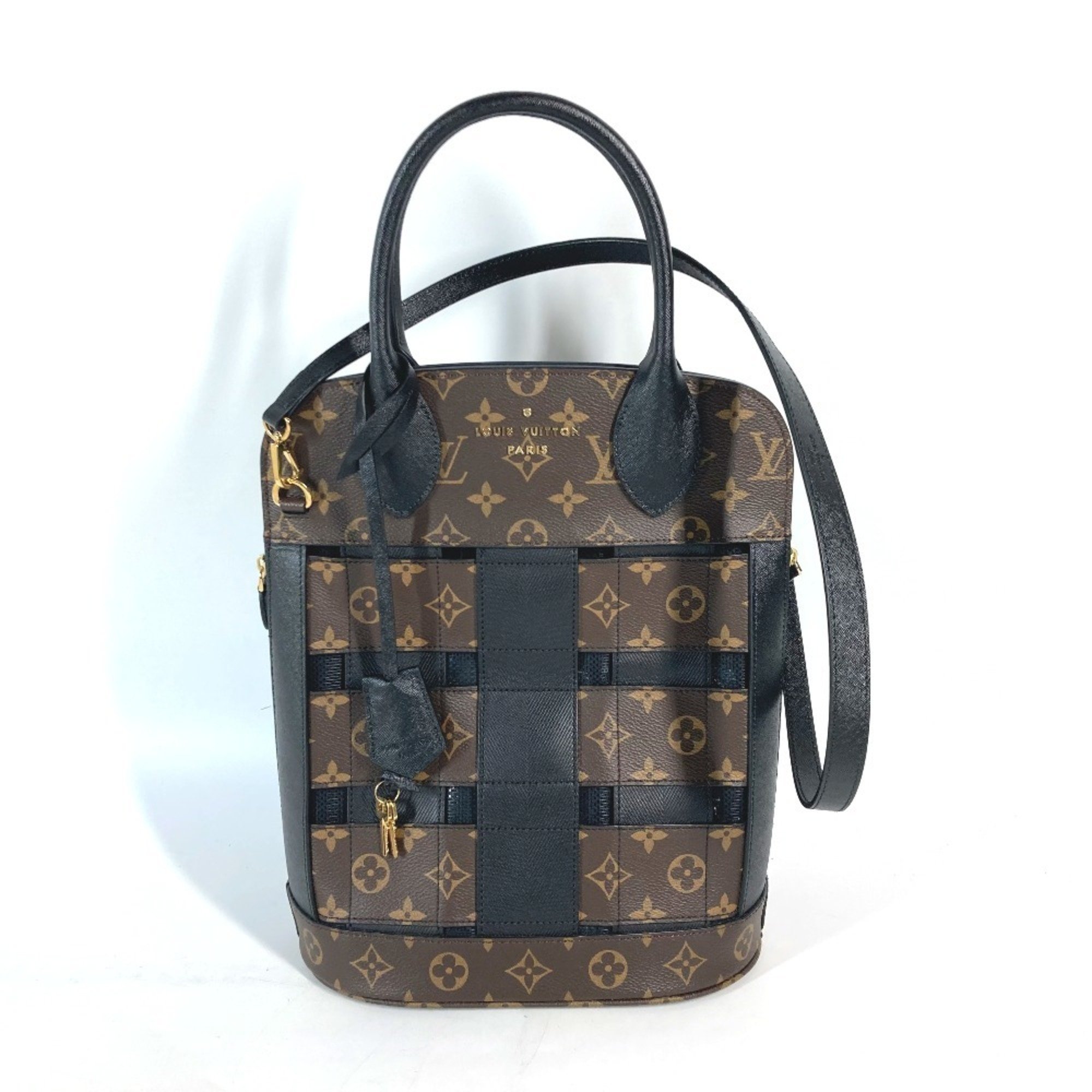 LOUIS VUITTON M44111 Monogram Traceage Tote Shoulder Bag Canvas Women's Brown