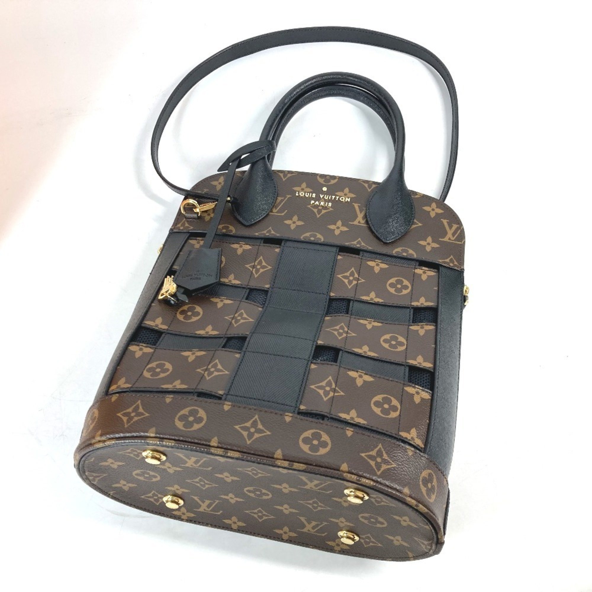 LOUIS VUITTON M44111 Monogram Traceage Tote Shoulder Bag Canvas Women's Brown