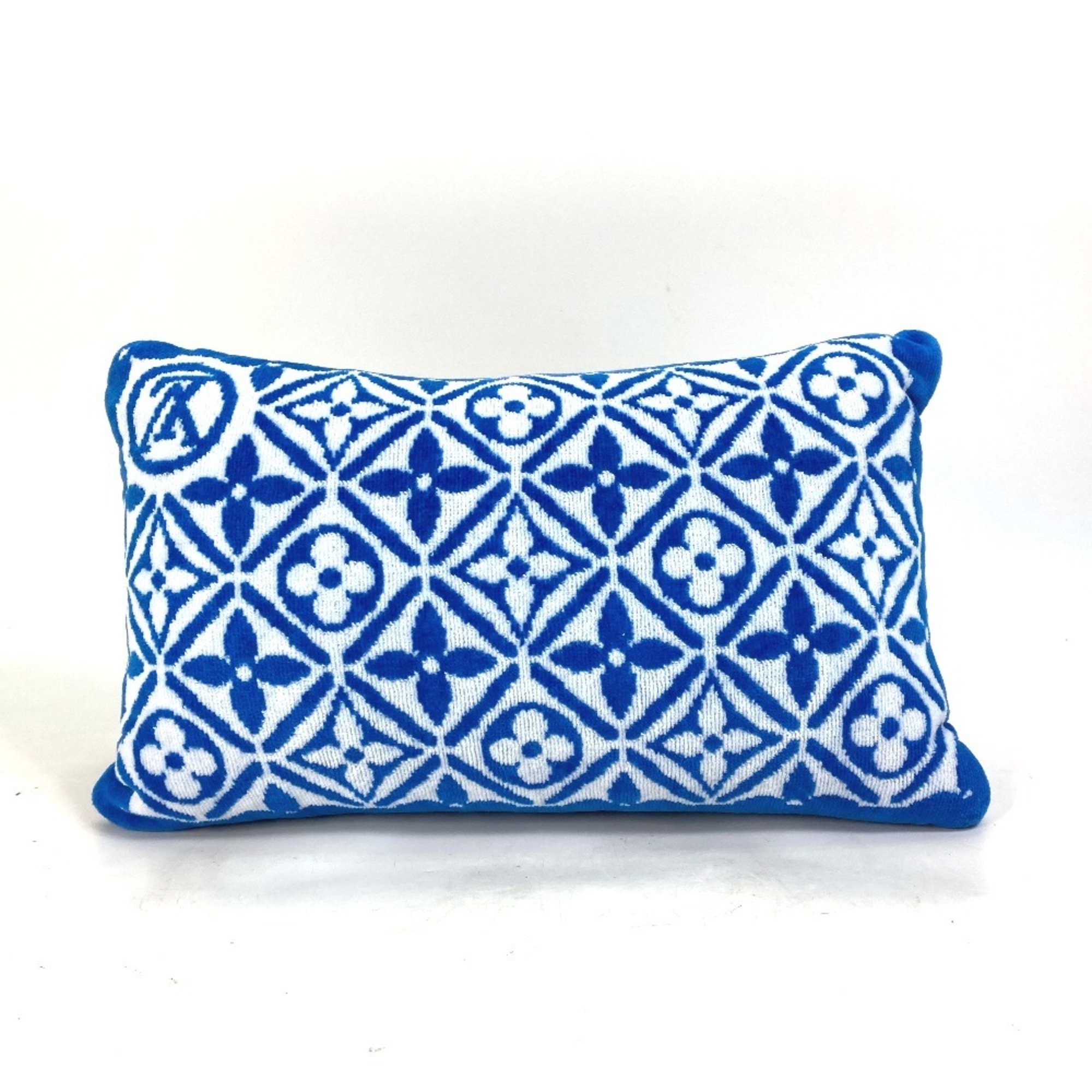 LOUIS VUITTON M01370 LV By the Pool Petite Cushion Monogram Flower Tile Pillow Cotton Women's Blue