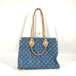 LOUIS VUITTON M46871 New LV Remix Monogram Denim On the Go MM Shoulder Bag Tote Women's Blue MO-240428-4