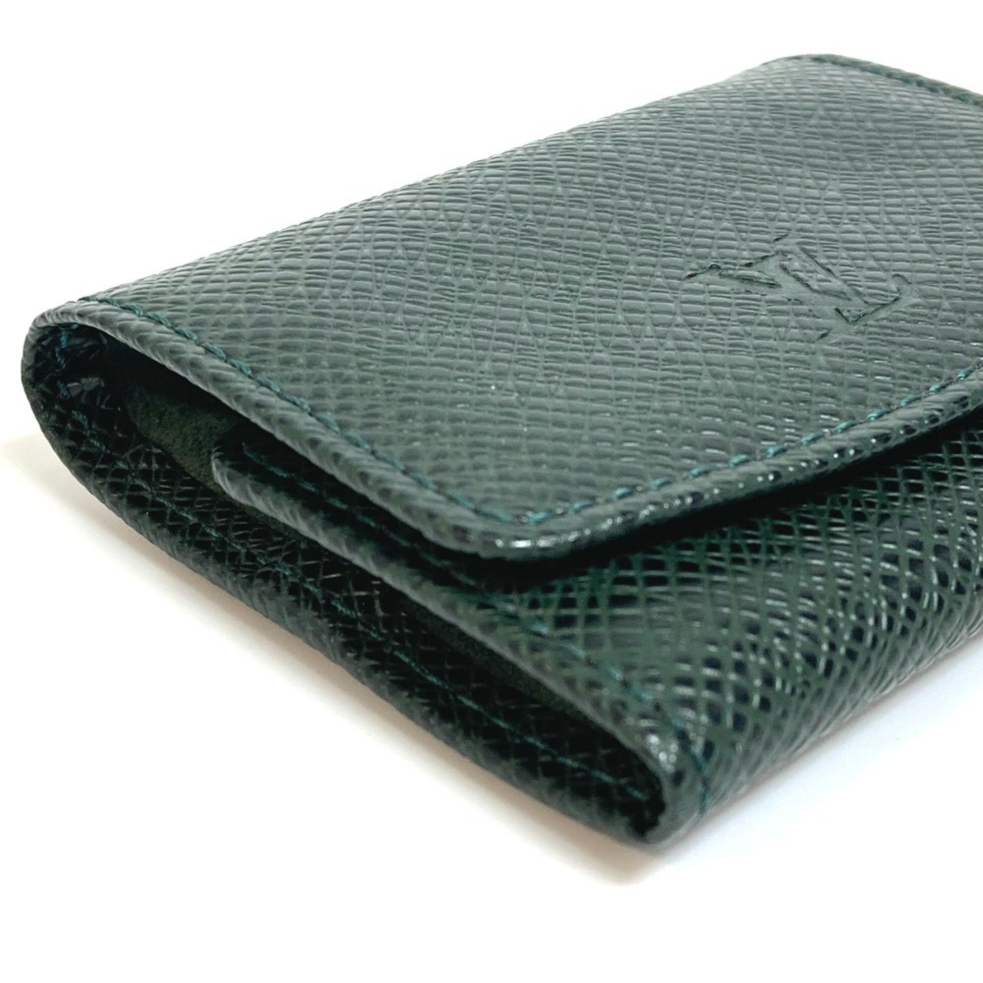 LOUIS VUITTON M30974 Taiga Button de Manchette Case Leather Men's Women's Episea Green