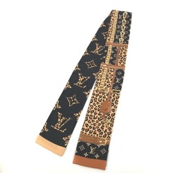 LOUIS VUITTON M00417 Monogram Leopard Print Bandeau Scarf Silk Women's Brown G-240710-61