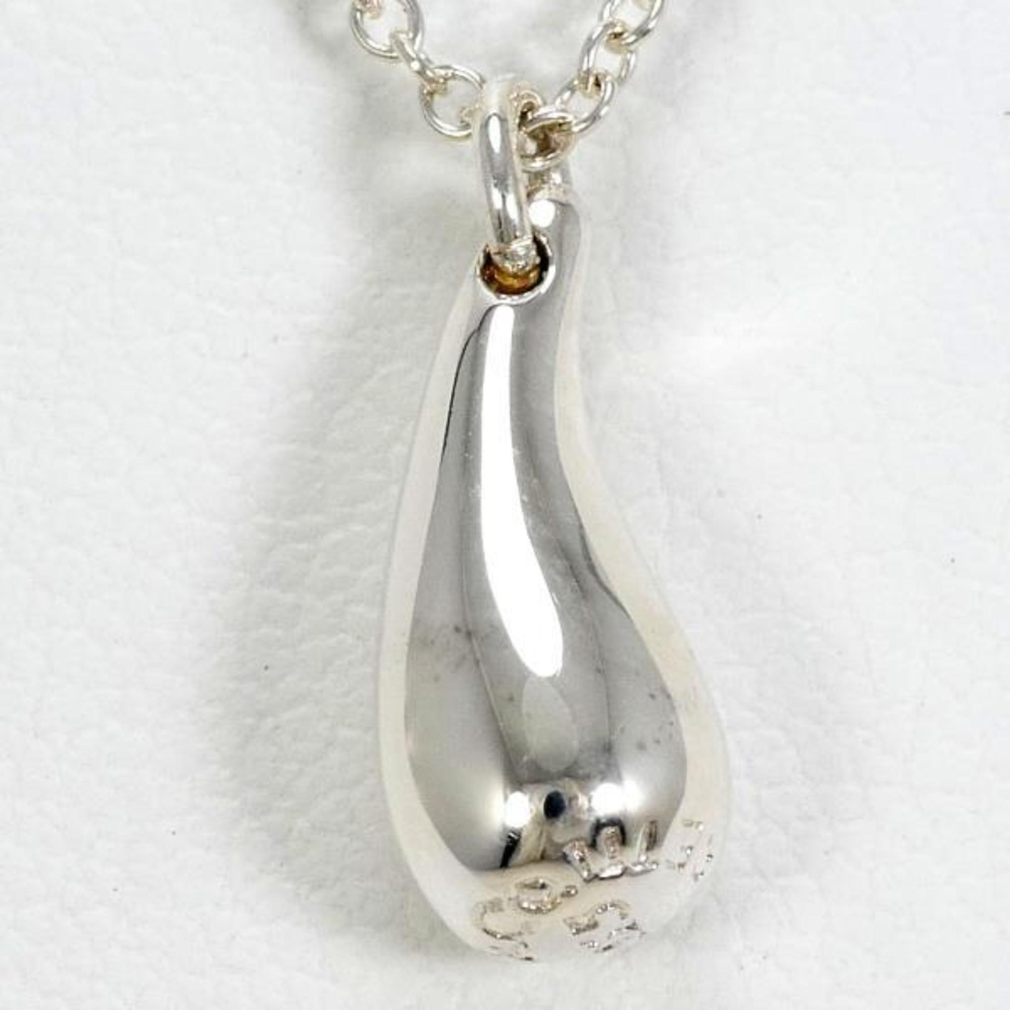 Tiffany teardrop silver necklace, total weight approx. 2.6g, 41cm, similar