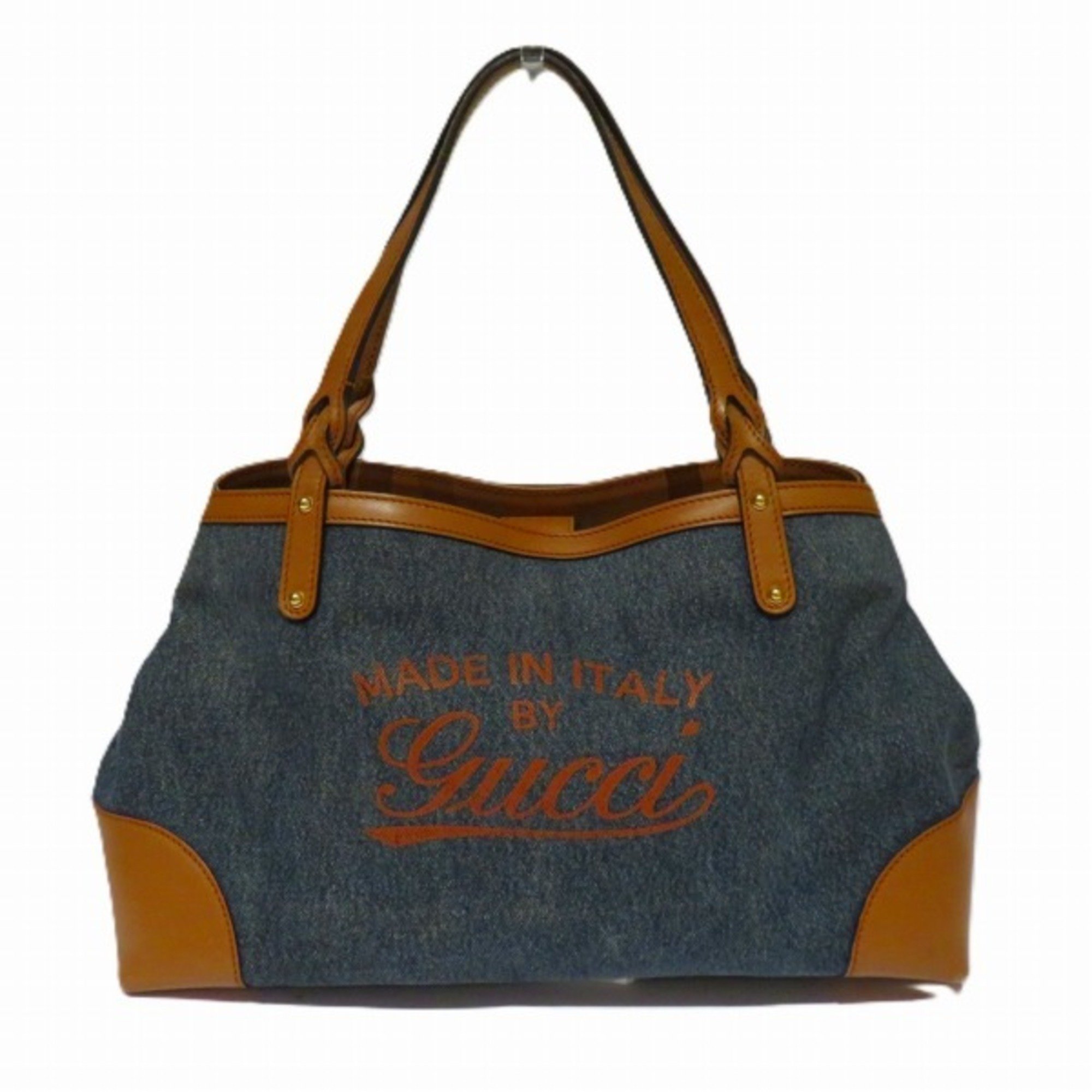 GUCCI Craft 348715 Denim Bag Tote Women's